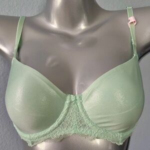 Victorias Secret Bra Dream Angels Unlined Uplift Green Shimmer Nwt 36C